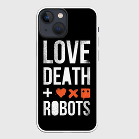 Чехол для iPhone 13 mini с принтом Love Death + Robots в Петрозаводске,  |  | death | ldr | logo | love | netflix | robots | smile | анимация | кино | лого | лср | любовь | нетфликс | роботы | сериал | смайл | смайлик