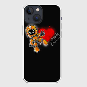 Чехол для iPhone 13 mini с принтом K VRC | Love Death and Robots в Петрозаводске,  |  | death | heart | hearts | k vrc | ldr | logo | love | netflix | robots | smile | анимация | кино | лого | лср | любовь | нетфликс | роботы | сердце | сериал | смайл | смайлик