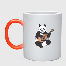Кружка хамелеон с принтом Панда гитарист | Panda Guitar в Петрозаводске, керамика | меняет цвет при нагревании, емкость 330 мл | Тематика изображения на принте: acoustic | bear | bears | china | chineese panda | guitarist | music | акустическая гитара | гитара | китай | китайская панда | косолапый | медведь | медвежонок | милая панда | мишка | музыка | музыкант | пандочка | пандочки