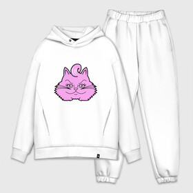 Мужской костюм хлопок OVERSIZE с принтом Pink Cat в Петрозаводске,  |  | animal | cat | cute | kitty | meow | друг | животные | киска | китти | кот | котенок | котик | котэ | кошечка | кошка | милый | мур | мяу | питомец | тигр