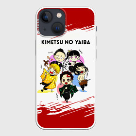 Чехол для iPhone 13 mini с принтом Пять героев Kimetsu no Yaiba в Петрозаводске,  |  | demon slayer | kamado | kimetsu no yaiba | nezuko | tanjiro | аниме | гию томиока | зеницу агацума | иноске хашибира | камадо | клинок | корзинная девочка | манга | музан кибуцуджи | незуко | рассекающий демонов | танджиро