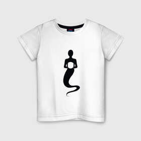 Детская футболка хлопок с принтом Силуэт духа пустоты в Петрозаводске, 100% хлопок | круглый вырез горловины, полуприлегающий силуэт, длина до линии бедер | дух | дыра в груди | пустота | силуэт | черный