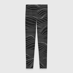 Леггинсы 3D с принтом ЛИНИИ И НИЧЕГО БОЛЬШЕ в Петрозаводске, 80% полиэстер, 20% эластан | Эластичный пояс, зауженные к низу, низкая посадка | lines | texture | абстракция. | горы | линии | полосы | сюрреализм | текстура | черно белое