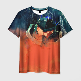 Мужская футболка 3D с принтом Тихоокеанский рубеж в Петрозаводске, 100% полиэфир | прямой крой, круглый вырез горловины, длина до линии бедер | дым | лава. | молния | робот | техника | туман