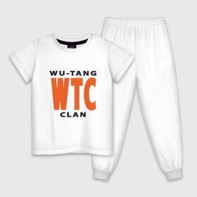 Детская пижама хлопок с принтом Wu-Tang (WTC) в Петрозаводске, 100% хлопок |  брюки и футболка прямого кроя, без карманов, на брюках мягкая резинка на поясе и по низу штанин
 | black | hiphop | method man | music | new york | nyc | odb | old school | rap | rza | wu tang clan | wutang | ву тэнг | граффити | микрофон | музыка | нью йорк | рэп | рэпер | хипхоп