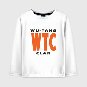 Детский лонгслив хлопок с принтом Wu-Tang (WTC) в Петрозаводске, 100% хлопок | круглый вырез горловины, полуприлегающий силуэт, длина до линии бедер | black | hiphop | method man | music | new york | nyc | odb | old school | rap | rza | wu tang clan | wutang | ву тэнг | граффити | микрофон | музыка | нью йорк | рэп | рэпер | хипхоп
