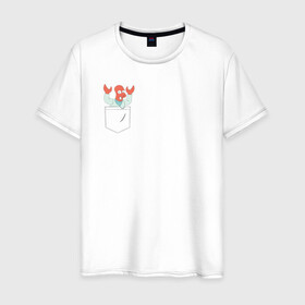 Мужская футболка хлопок с принтом Zoidberg карман в Петрозаводске, 100% хлопок | прямой крой, круглый вырез горловины, длина до линии бедер, слегка спущенное плечо. | bender | futurama | planet express | бендер | зойберг | зойдберг | мульт | мультфильм | планетный экспресс | туранга лила | филипп джэй фрай | футурама
