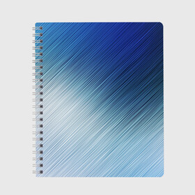 Тетрадь с принтом Текстура Оттенки льда в Петрозаводске, 100% бумага | 48 листов, плотность листов — 60 г/м2, плотность картонной обложки — 250 г/м2. Листы скреплены сбоку удобной пружинной спиралью. Уголки страниц и обложки скругленные. Цвет линий — светло-серый
 | background | blue | dark | gradient | ice | lines | paints | ripples | spot | spots | stripes | texture | waves | white | белый | волны | градиент | лед | линии | полосы | пятна | пятно | рябь | светлый | синий | текстура | темная | тьма | фон
