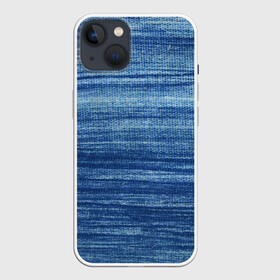 Чехол для iPhone 13 с принтом Texture. Denim в Петрозаводске,  |  | background | blue | dark | denim | gradient | ice | jeans | paints | ripples | spot | spots | stripes | texture | white | белый | градиент | джинсы | лед | линии | полосы | пятна | пятно | светлый | синий | текстура | темная | ткань | тьма | фон