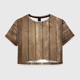 Женская футболка Crop-top 3D с принтом Texture. Wood в Петрозаводске, 100% полиэстер | круглая горловина, длина футболки до линии талии, рукава с отворотами | Тематика изображения на принте: background | board | dark | gradient | paints | ripples | spot | spots | stripes | texture | white | wood | дерево | доски | линии | полосы | пятна | пятно | светлый | текстура | темная | темное | тьма | фон