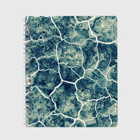 Тетрадь с принтом Chaos Stability в Петрозаводске, 100% бумага | 48 листов, плотность листов — 60 г/м2, плотность картонной обложки — 250 г/м2. Листы скреплены сбоку удобной пружинной спиралью. Уголки страниц и обложки скругленные. Цвет линий — светло-серый
 | background | blue | chaos | dark | gradient | green | ice | lighting | paints | ripples | spot | spots | stability | texture | white | белый | градиент | зеленый | лед | линии | молнии | полосы | пятна | пятно | светлый | синий | текстура | темн
