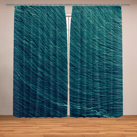 Фотошторы с принтом Endless Sea в Петрозаводске, Блэкаут (светозащита 90%) / Габардин (светозащита 40% | 2 полотна шириной по 145 см; Высота 200-300 см; Крепление: шторная лента (на крючки); | Тематика изображения на принте: background | blue | dark | gradient | green | lines | ocean | paints | ripples | sea | spot | spots | stripes | texture | waves | волны | голубая | градиент | зеленый | краски | линии | море | океан | полосы | пятна | пятно | рябь | текстура | т