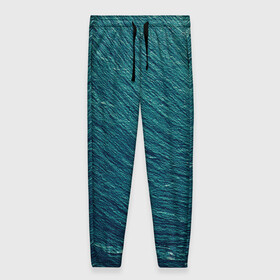 Женские брюки 3D с принтом Endless Sea в Петрозаводске, полиэстер 100% | прямой крой, два кармана без застежек по бокам, с мягкой трикотажной резинкой на поясе и по низу штанин. В поясе для дополнительного комфорта — широкие завязки | background | blue | dark | gradient | green | lines | ocean | paints | ripples | sea | spot | spots | stripes | texture | waves | волны | голубая | градиент | зеленый | краски | линии | море | океан | полосы | пятна | пятно | рябь | текстура | т