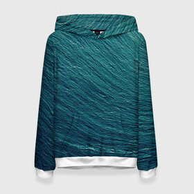 Женская толстовка 3D с принтом Endless Sea в Петрозаводске, 100% полиэстер  | двухслойный капюшон со шнурком для регулировки, мягкие манжеты на рукавах и по низу толстовки, спереди карман-кенгуру с мягким внутренним слоем. | background | blue | dark | gradient | green | lines | ocean | paints | ripples | sea | spot | spots | stripes | texture | waves | волны | голубая | градиент | зеленый | краски | линии | море | океан | полосы | пятна | пятно | рябь | текстура | т