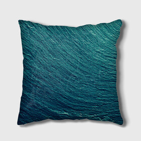 Подушка 3D с принтом Endless Sea в Петрозаводске, наволочка – 100% полиэстер, наполнитель – холлофайбер (легкий наполнитель, не вызывает аллергию). | состоит из подушки и наволочки. Наволочка на молнии, легко снимается для стирки | Тематика изображения на принте: background | blue | dark | gradient | green | lines | ocean | paints | ripples | sea | spot | spots | stripes | texture | waves | волны | голубая | градиент | зеленый | краски | линии | море | океан | полосы | пятна | пятно | рябь | текстура | т