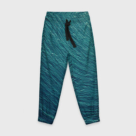 Детские брюки 3D с принтом Endless Sea в Петрозаводске, 100% полиэстер | манжеты по низу, эластичный пояс регулируется шнурком, по бокам два кармана без застежек, внутренняя часть кармана из мелкой сетки | background | blue | dark | gradient | green | lines | ocean | paints | ripples | sea | spot | spots | stripes | texture | waves | волны | голубая | градиент | зеленый | краски | линии | море | океан | полосы | пятна | пятно | рябь | текстура | т
