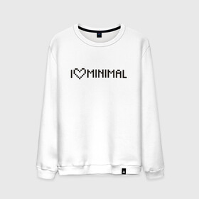 Мужской свитшот хлопок с принтом I Love Minimal в Петрозаводске, 100% хлопок |  | heart | inscription | minimalism | минимализм | надпись | сердце