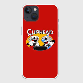 Чехол для iPhone 13 с принтом Cuphead в Петрозаводске,  |  | animation | cup | cuphead | gamer | mugman | retro | run and gun | shooter | анимация | ретро | чашек | чашка | чашкоголовый | шутер