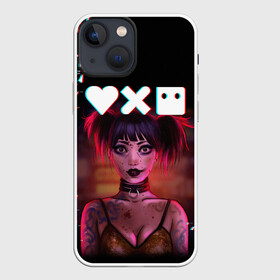 Чехол для iPhone 13 mini с принтом Love, Death and Robots | Lora Glitch (Z) в Петрозаводске,  |  | death | glitch | lora | love | love death robots | netflix | robots | vedeathrobots | xbot 4000 | глитч | лора | любовь | нетфликс | роботы | сериал | сериалы