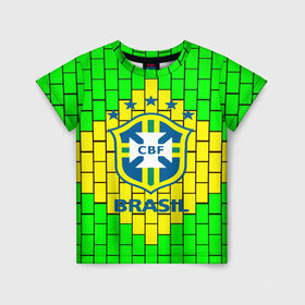 Детская футболка 3D с принтом Сборная Бразилии в Петрозаводске, 100% гипоаллергенный полиэфир | прямой крой, круглый вырез горловины, длина до линии бедер, чуть спущенное плечо, ткань немного тянется | Тематика изображения на принте: brazil | neymar | бразилия | коутиньо | марсело | неймар | роберто карлос | роналдиньо | роналдо | сборная бразилии | спорт | футбол | чемпионат мира