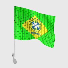 Флаг для автомобиля с принтом Сборная Бразилии в Петрозаводске, 100% полиэстер | Размер: 30*21 см | brazil | neymar | бразилия | коутиньо | марсело | неймар | роберто карлос | роналдиньо | роналдо | сборная бразилии | спорт | футбол | чемпионат мира