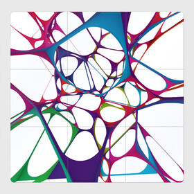 Магнитный плакат 3Х3 с принтом Нейроны в Петрозаводске, Полимерный материал с магнитным слоем | 9 деталей размером 9*9 см | абстракция | минимализм | нейронные связи | нейроны | рисунок
