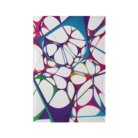 Обложка для паспорта матовая кожа с принтом Нейроны в Петрозаводске, натуральная матовая кожа | размер 19,3 х 13,7 см; прозрачные пластиковые крепления | абстракция | минимализм | нейронные связи | нейроны | рисунок