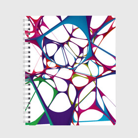 Тетрадь с принтом Нейроны в Петрозаводске, 100% бумага | 48 листов, плотность листов — 60 г/м2, плотность картонной обложки — 250 г/м2. Листы скреплены сбоку удобной пружинной спиралью. Уголки страниц и обложки скругленные. Цвет линий — светло-серый
 | абстракция | минимализм | нейронные связи | нейроны | рисунок