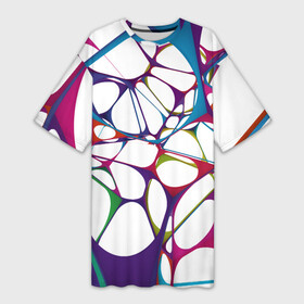Платье-футболка 3D с принтом Нейроны в Петрозаводске,  |  | абстракция | минимализм | нейронные связи | нейроны | рисунок