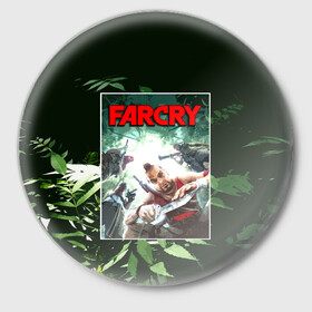 Значок с принтом farcry 3 в Петрозаводске,  металл | круглая форма, металлическая застежка в виде булавки | far cry | far cry 5 | far cry new dawn | far cry primal | farcry | fc 5 | fc5 | game | new dawn | primal | игры | постапокалипсис | фар край | фар край 5