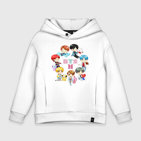 Детское худи Oversize хлопок с принтом BTS Toys BT21 БТС БТ21 в Петрозаводске, френч-терри — 70% хлопок, 30% полиэстер. Мягкий теплый начес внутри —100% хлопок | боковые карманы, эластичные манжеты и нижняя кромка, капюшон на магнитной кнопке | bangtan | bangtan boys | beyond the scene | bt21 | bts | bts toys | carton | бангтан | бт21 | бтс | группа бтс