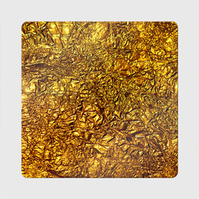 Магнит виниловый Квадрат с принтом Сусальное золото в Петрозаводске, полимерный материал с магнитным слоем | размер 9*9 см, закругленные углы | gold | золото | золотой | мятая | сусальное | фольга