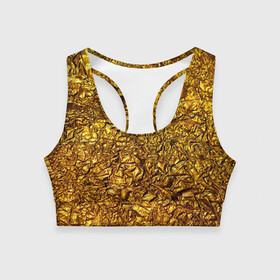 Женский спортивный топ 3D с принтом Сусальное золото в Петрозаводске, 82% полиэстер, 18% спандекс Ткань безопасна для здоровья, позволяет коже дышать, не мнется и не растягивается |  | gold | золото | золотой | мятая | сусальное | фольга