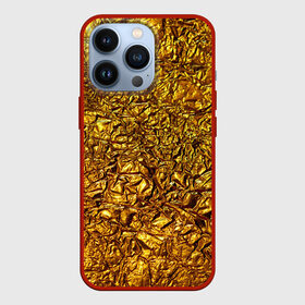 Чехол для iPhone 13 Pro с принтом Сусальное золото в Петрозаводске,  |  | gold | золото | золотой | мятая | сусальное | фольга