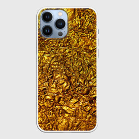 Чехол для iPhone 13 Pro Max с принтом Сусальное золото в Петрозаводске,  |  | gold | золото | золотой | мятая | сусальное | фольга