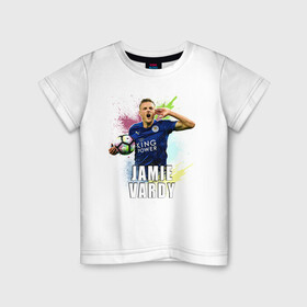 Детская футболка хлопок с принтом Джейми Варди в Петрозаводске, 100% хлопок | круглый вырез горловины, полуприлегающий силуэт, длина до линии бедер | Тематика изображения на принте: jamie vardy | vdgerir | джейми варди
