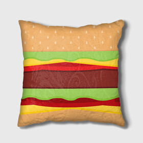 Подушка 3D с принтом Бутерброд в Петрозаводске, наволочка – 100% полиэстер, наполнитель – холлофайбер (легкий наполнитель, не вызывает аллергию). | состоит из подушки и наволочки. Наволочка на молнии, легко снимается для стирки | background | burger | fast food | food | hamburger | sandwich | texture | будет | бургер | бутерброд | гамбургер | еда | текстура | фастфуд | фон