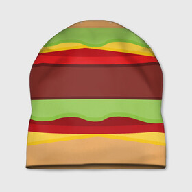 Шапка 3D с принтом Бутерброд в Петрозаводске, 100% полиэстер | универсальный размер, печать по всей поверхности изделия | background | burger | fast food | food | hamburger | sandwich | texture | будет | бургер | бутерброд | гамбургер | еда | текстура | фастфуд | фон