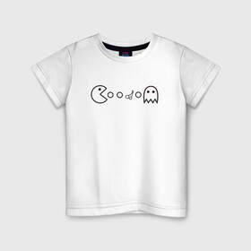 Детская футболка хлопок с принтом Пакман в Петрозаводске, 100% хлопок | круглый вырез горловины, полуприлегающий силуэт, длина до линии бедер | art | cherry | game | ghost | pacman | арт | вишня | игра | пакман | привидение | призрак