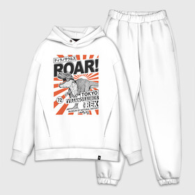 Мужской костюм хлопок OVERSIZE с принтом ROAR Tokyo T rex в Петрозаводске,  |  | dino | rex | roar | t rex | дино | динозавр | динозавры