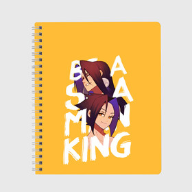 Тетрадь с принтом Be a Shaman King в Петрозаводске, 100% бумага | 48 листов, плотность листов — 60 г/м2, плотность картонной обложки — 250 г/м2. Листы скреплены сбоку удобной пружинной спиралью. Уголки страниц и обложки скругленные. Цвет линий — светло-серый
 | Тематика изображения на принте: anna | asakura | asakura anna | asakura hao | asakura yoh | hao | ren | shaman | shaman king | soulб | yoh | аниме | анна | дух | духи | йо | рен | хао | шаман | шаман кинг | шаманы