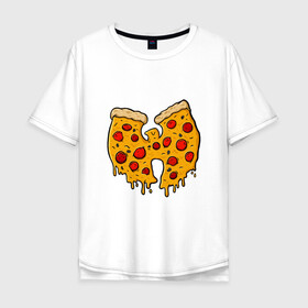 Мужская футболка хлопок Oversize с принтом Wu-Tang Pizza в Петрозаводске, 100% хлопок | свободный крой, круглый ворот, “спинка” длиннее передней части | black | hiphop | method man | music | new york | nyc | odb | old school | pizza | rap | rza | wu tang clan | wutang | ву тэнг | граффити | микрофон | музыка | нью йорк | пицца | рэп | рэпер | хипхоп