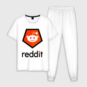 Мужская пижама хлопок с принтом REDDIT / РЕДДИТ / ЛОГОТИП в Петрозаводске, 100% хлопок | брюки и футболка прямого кроя, без карманов, на брюках мягкая резинка на поясе и по низу штанин
 | forum | logo | memeeconomy | memes | reddit | the button | лого | логотип | мемы | подписчики | реддит | редит | сабреддит. | социальная сеть | тайный санта | форум