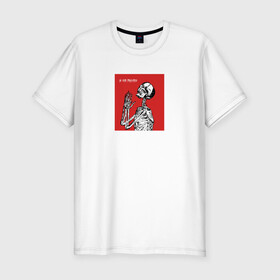 Мужская футболка хлопок Slim с принтом Prayer в Петрозаводске, 92% хлопок, 8% лайкра | приталенный силуэт, круглый вырез ворота, длина до линии бедра, короткий рукав | skull | молитва | монстр.череп | скелет | тату