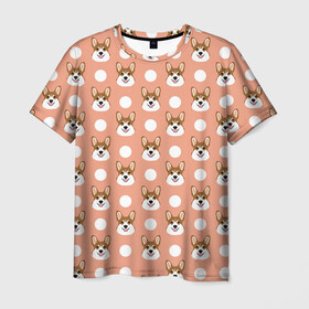 Мужская футболка 3D с принтом Звери | Корги в Петрозаводске, 100% полиэфир | прямой крой, круглый вырез горловины, длина до линии бедер | голубая | корги | косточки | пес | псина | собаки | собачки | щенки