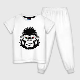 Детская пижама хлопок с принтом Bad Monkey в Петрозаводске, 100% хлопок |  брюки и футболка прямого кроя, без карманов, на брюках мягкая резинка на поясе и по низу штанин
 | animal | beast | gorilla | monkey | горилла | животные | зверь | конг | обезьяна | природа | хищник