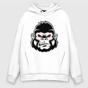 Мужское худи Oversize хлопок с принтом Bad Monkey в Петрозаводске, френч-терри — 70% хлопок, 30% полиэстер. Мягкий теплый начес внутри —100% хлопок | боковые карманы, эластичные манжеты и нижняя кромка, капюшон на магнитной кнопке | Тематика изображения на принте: animal | beast | gorilla | monkey | горилла | животные | зверь | конг | обезьяна | природа | хищник