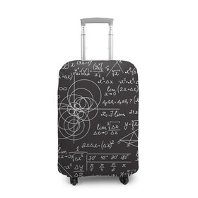 Чехол для чемодана 3D с принтом Алгебра и Геометрия в Петрозаводске, 86% полиэфир, 14% спандекс | двустороннее нанесение принта, прорези для ручек и колес | алгебра | геометрия | графики | сложный формулы | формулы