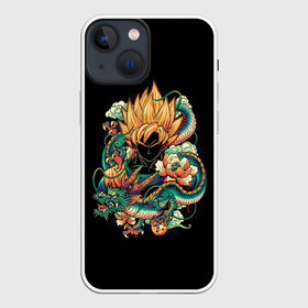 Чехол для iPhone 13 mini с принтом Dragon Ball. Retro Style в Петрозаводске,  |  | Тематика изображения на принте: ball | birus | boo | broly | dragon | frieza | goku | majin | piccolo | saiyan | sayan | sell | sleep | super | trunks | vejeta | бирус | броли | буу | веджета | гоку | драконий | жемчуг | курилин | маджин | пикколо | сайян | саян | селл | сон | супер | т