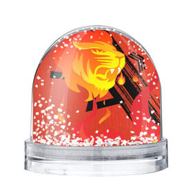 Игрушка Снежный шар с принтом Огненный лев в Петрозаводске, Пластик | Изображение внутри шара печатается на глянцевой фотобумаге с двух сторон | красный | лев | линии | огненный | огонь | пламя | рисунки